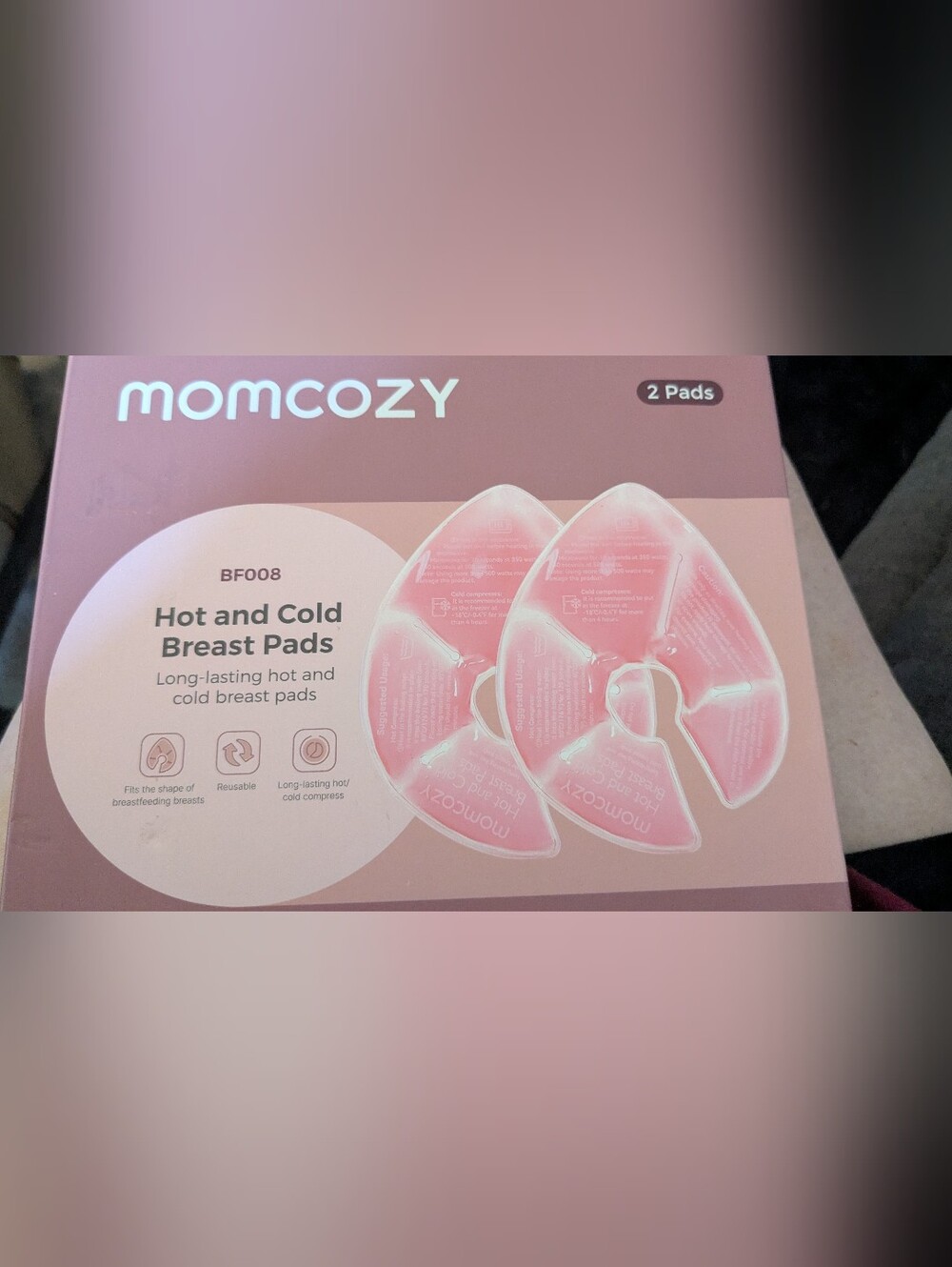 Momcozy Breast Pads - Reusable Hot & Cold Packs (2 Pads)